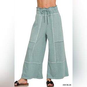 Zenana Outfitters Ash Blue Wide Leg Pants